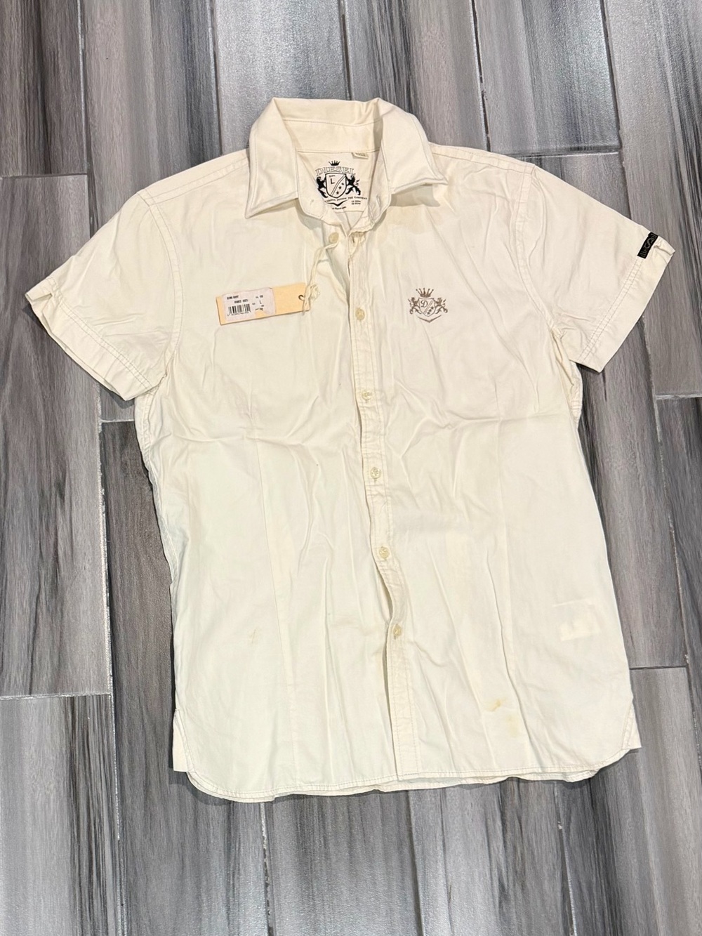Diesel Y2K Men's Short-Sleeve Button-Down Shirt - Off-White